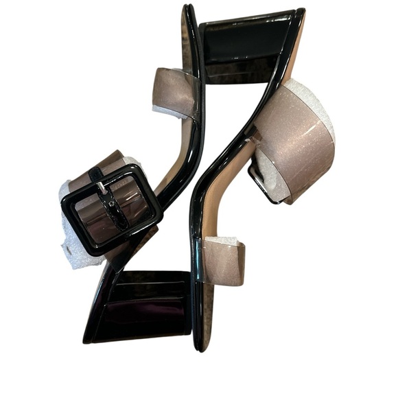 Chinese Laundry Sylvia Clear Block Heel Size 10 Slip On Smoke Square Toe - Picture 7 of 14